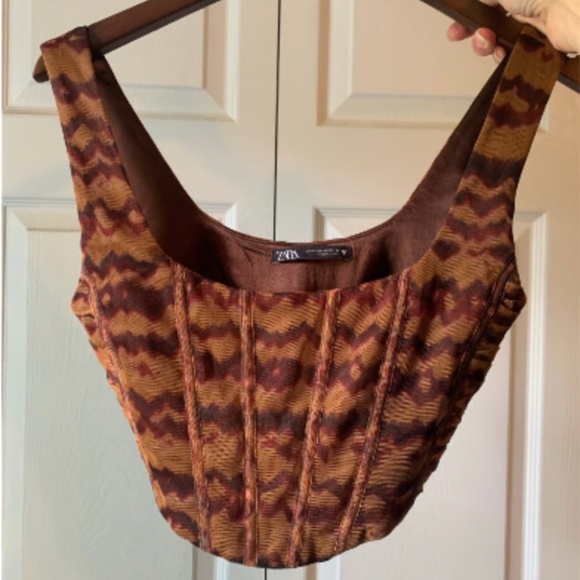 XS - Zara Abstract Corset Top - Picture 1 of 7